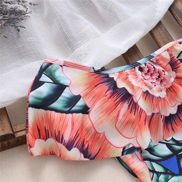 Brand New - Heritage Summer Vacation Floral off Shoulder Bathing Suit - Picture 4 of 6